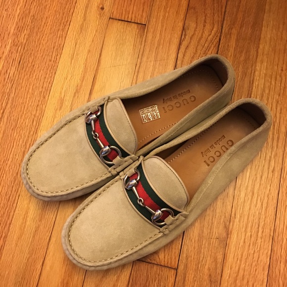 tan gucci loafers